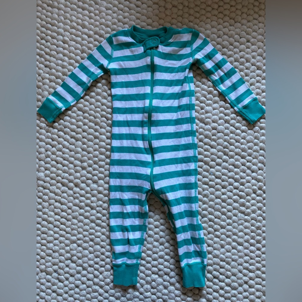 Hanna Andersson Striped Zip Sleeper Pajamas 2T
